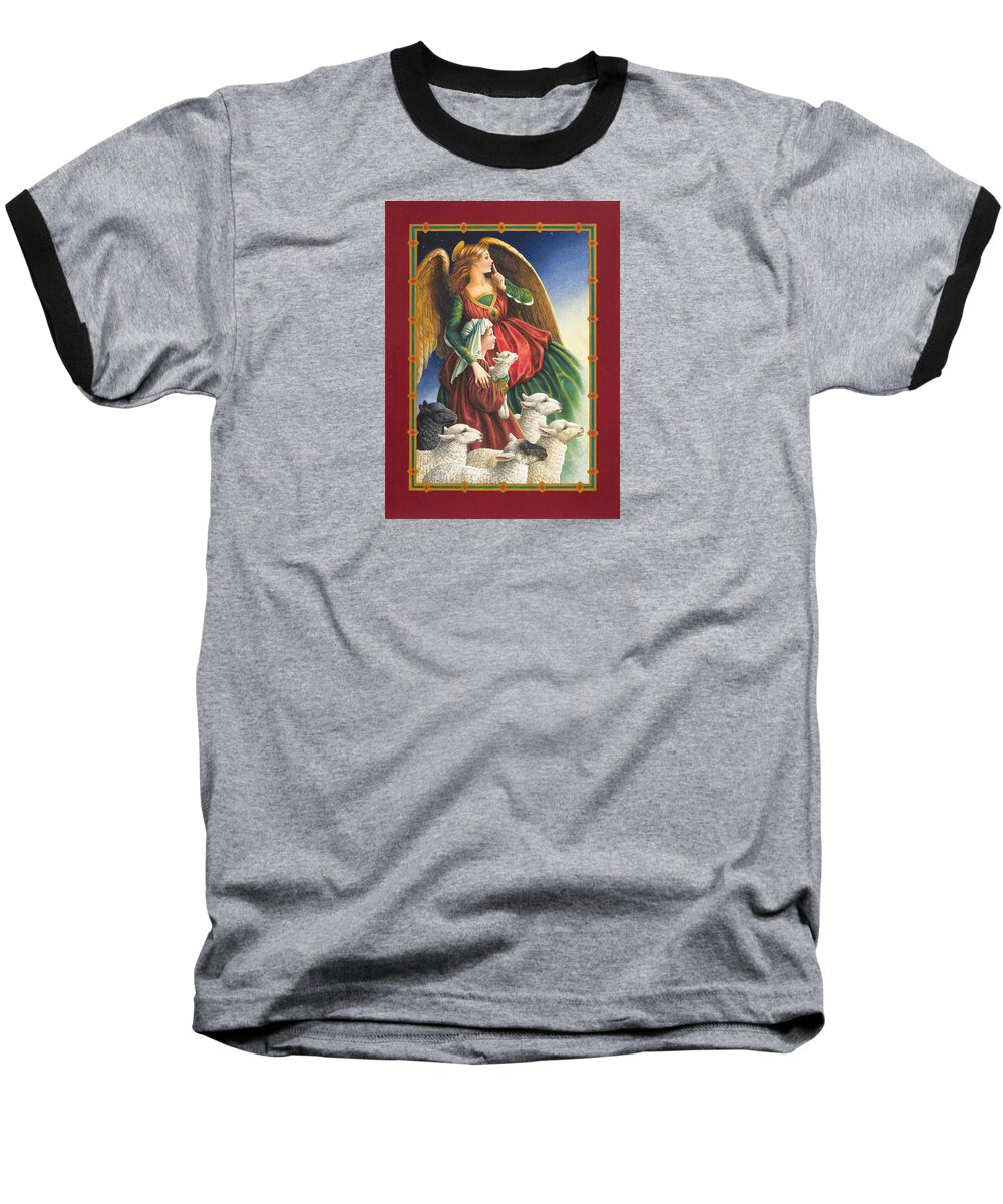 Angel Baseball T-Shirt featuring the painting Guardian Angel by Lynn Bywaters