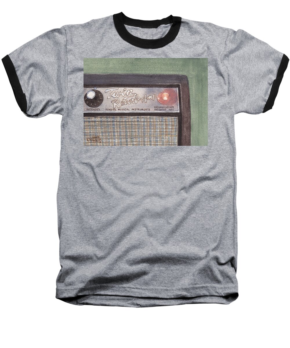 Guitar Baseball T-Shirt featuring the painting Guitar Amp Sketch by Ken Powers