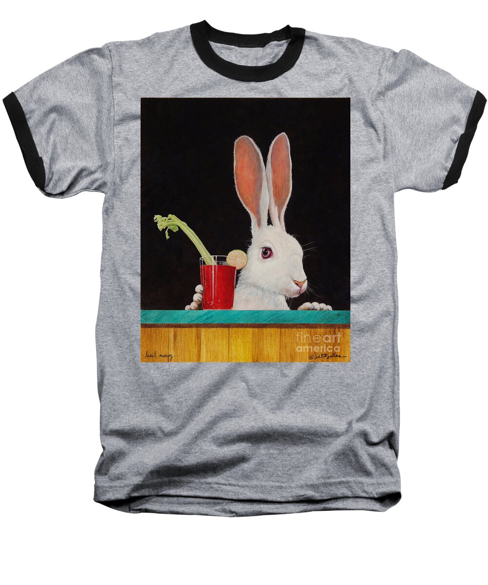 Will Bullas Baseball T-Shirt featuring the painting Hail mary... by Will Bullas