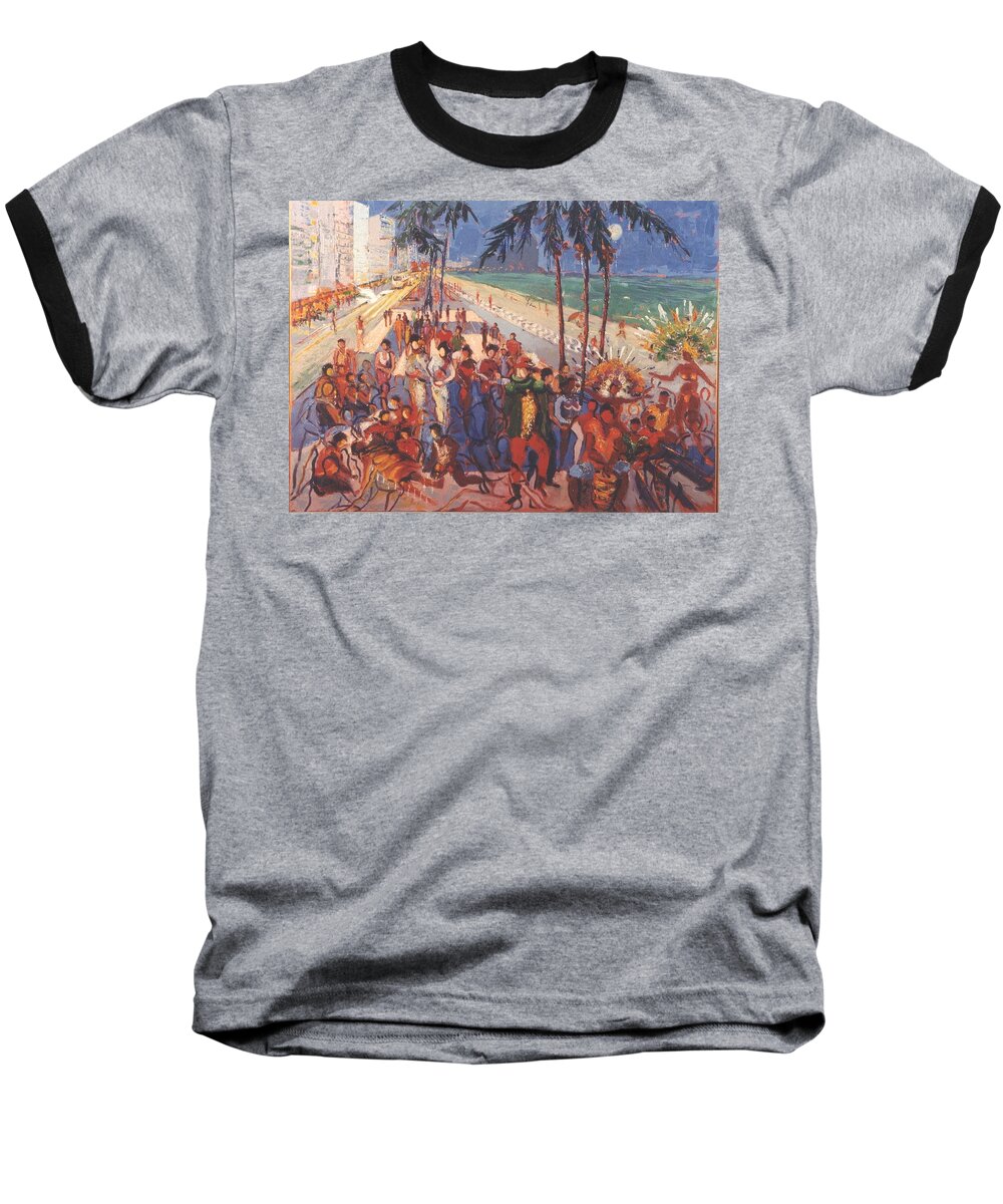 Rio De Janeiro Baseball T-Shirt featuring the painting Happening by Walter Casaravilla