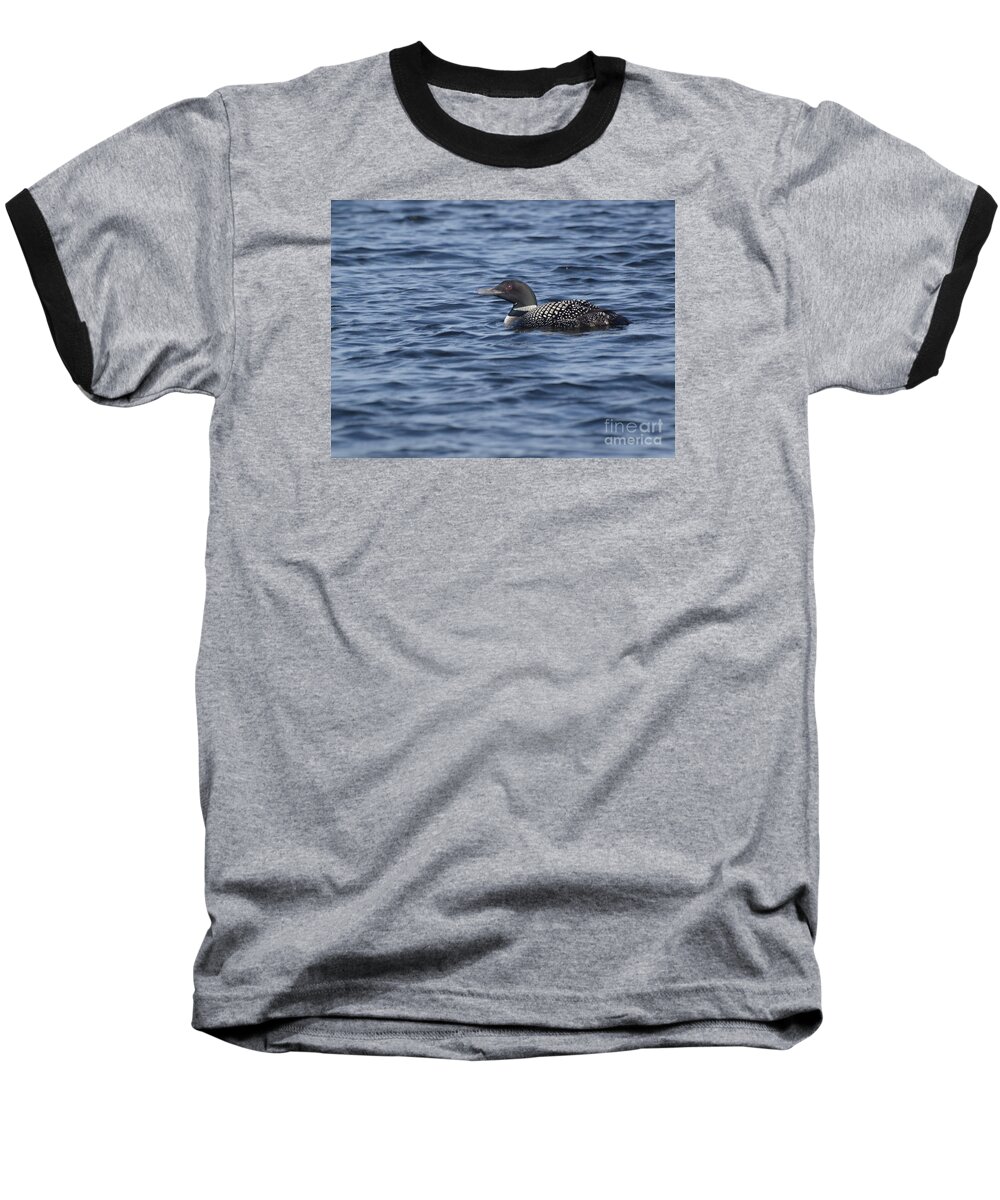 Loon Baseball T-Shirt featuring the photograph Happy as a Loon by Vivian Martin