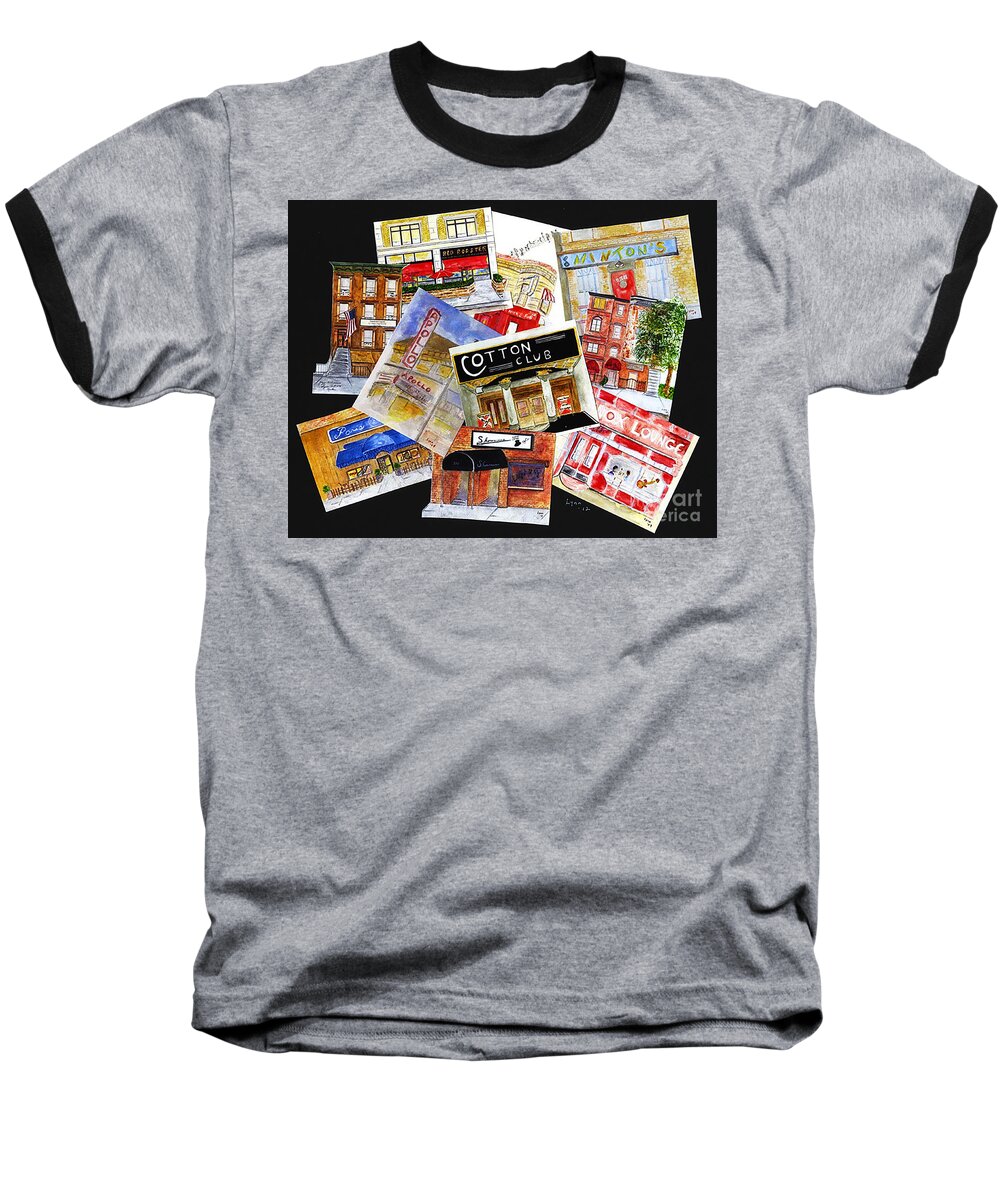 Harlem Baseball T-Shirt featuring the digital art Harlem Jazz Clubs by AFineLyne