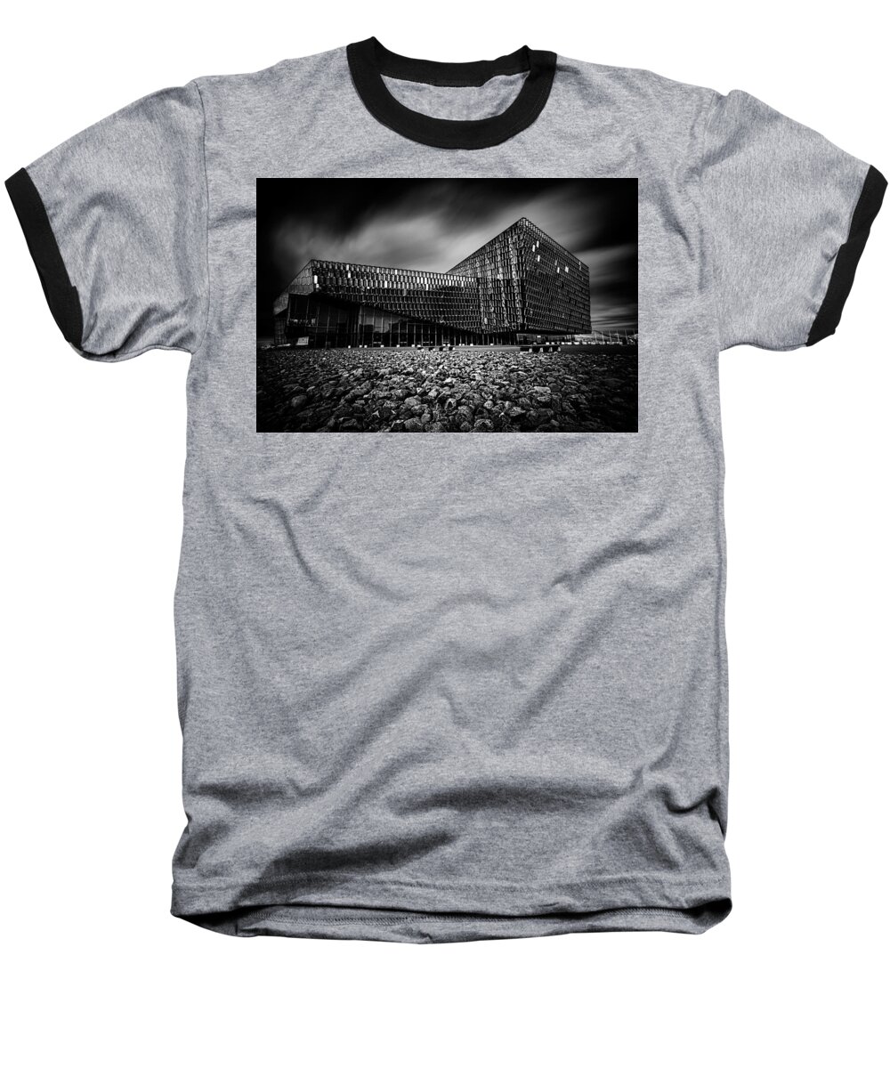 Harpa Baseball T-Shirt featuring the photograph Harpa Concert Hall in Reykjavik, Iceland by Ian Good