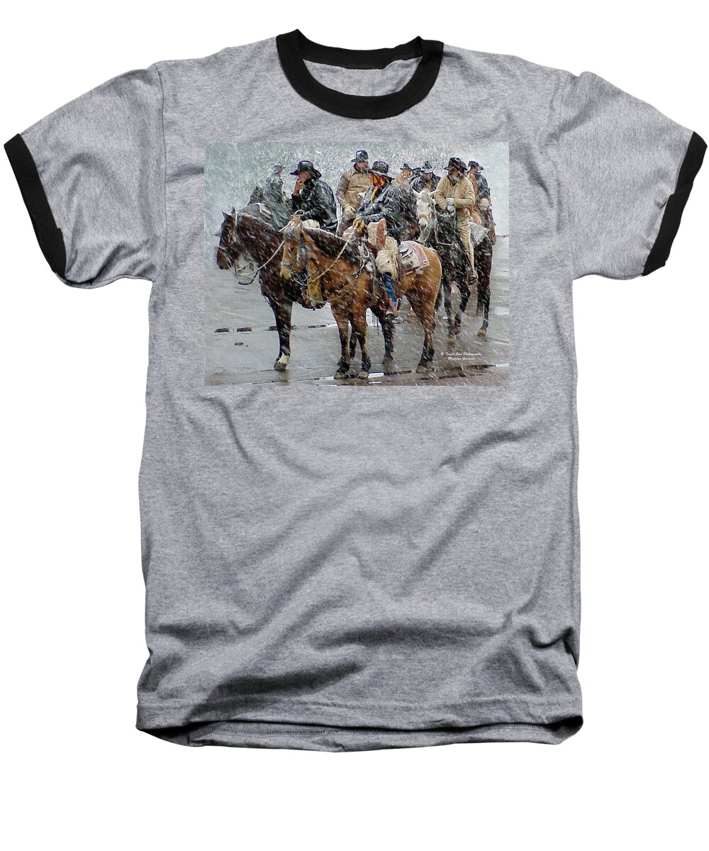 Western Baseball T-Shirt featuring the photograph Hashknife Pony Express by Matalyn Gardner