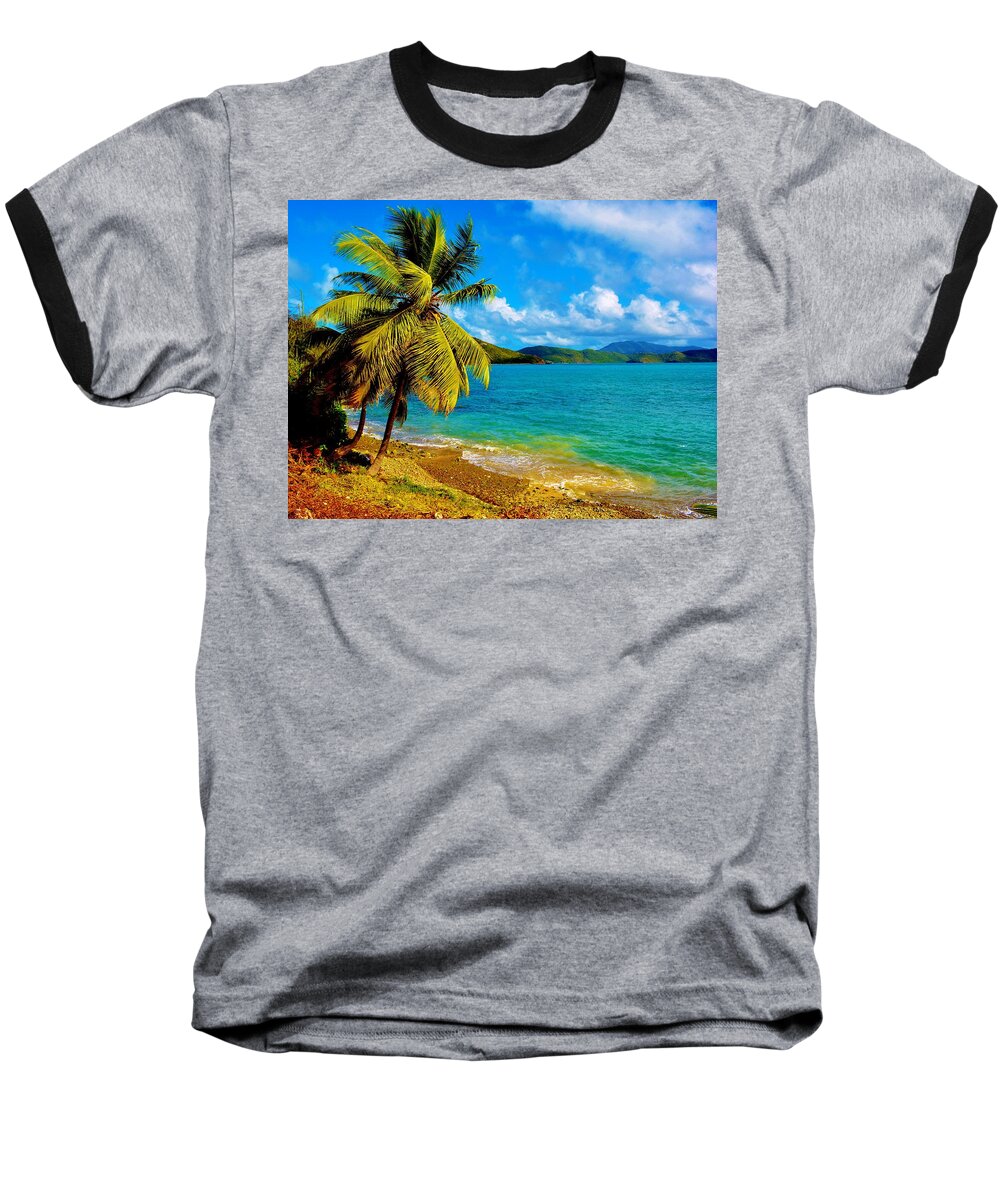 Virgin Islands Baseball T-Shirt featuring the photograph Haulover Bay USVI by Tamara Michael
