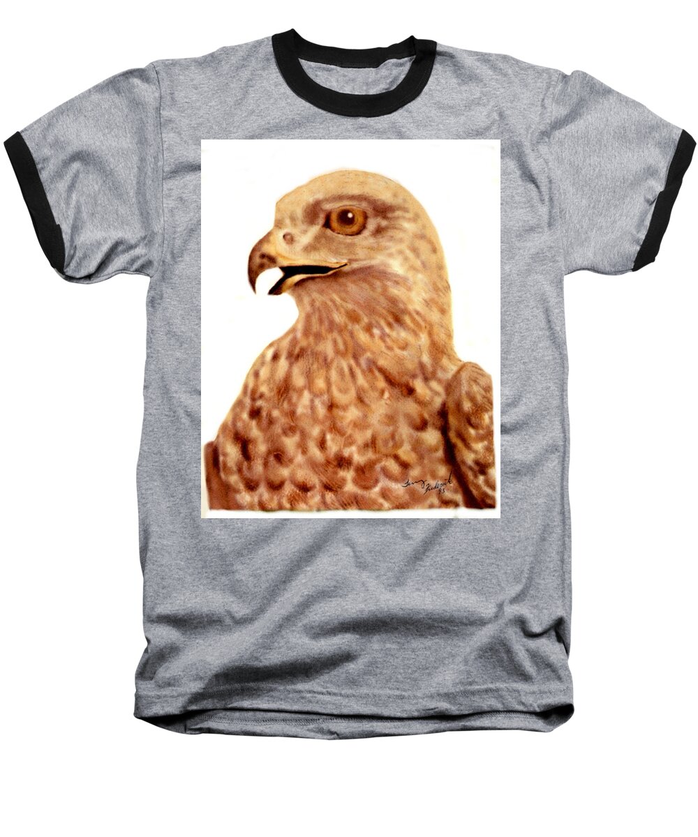 Bird Baseball T-Shirt featuring the digital art Hawk by Terry Frederick
