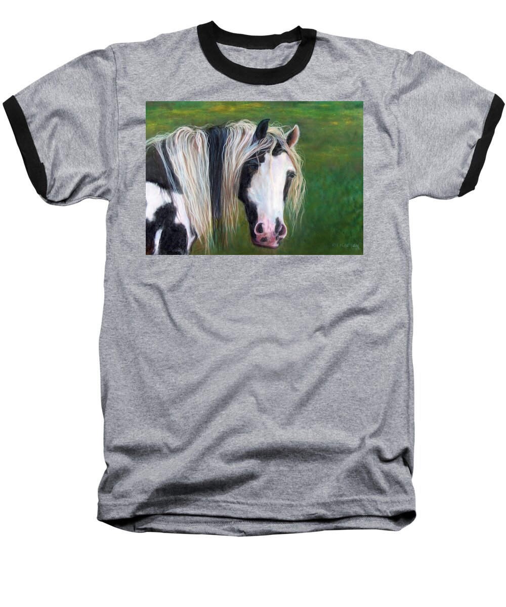 Heart Horse Painting Baseball T-Shirt featuring the painting Heart by Karen Kennedy Chatham