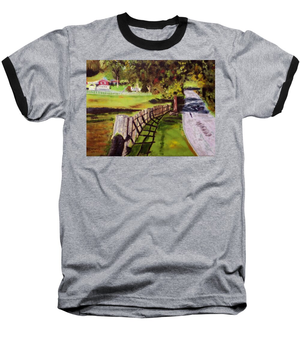 Painting Baseball T-Shirt featuring the painting Hidden Brook Farm by Michael Daniels
