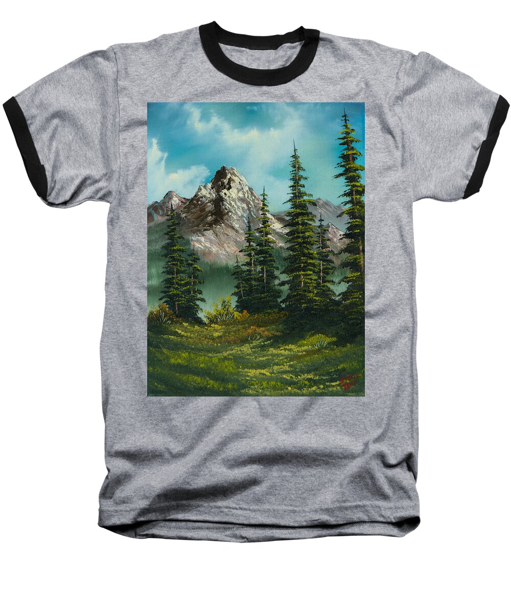Landscape Baseball T-Shirt featuring the painting High Meadow by Chris Steele