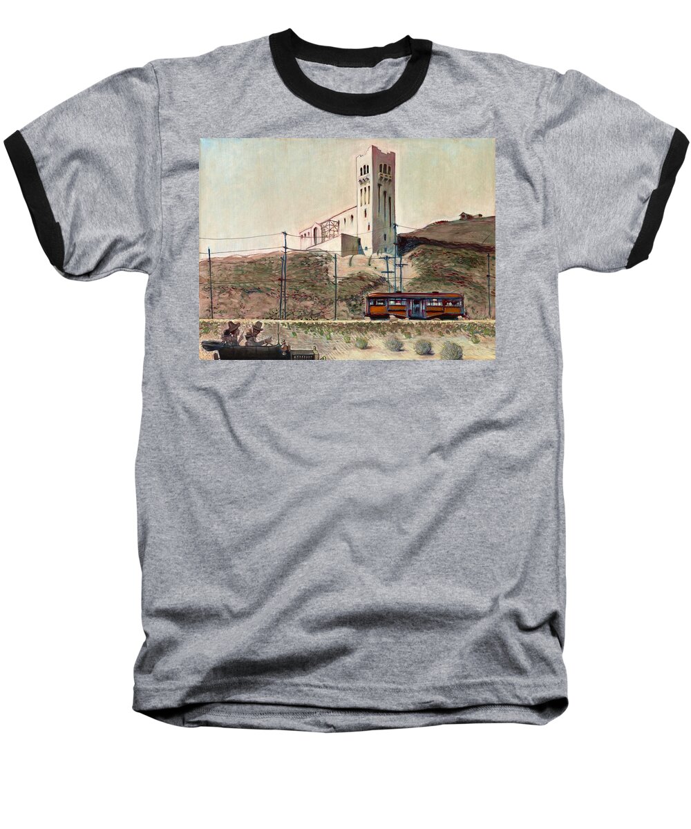 Southwest Museum Baseball T-Shirt featuring the painting Highland Park 1914 by John Reynolds