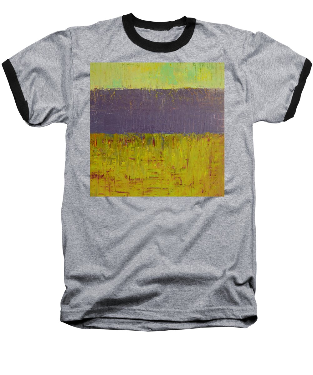 Abstract Expressionism Baseball T-Shirt featuring the painting Highway Series - Lake by Michelle Calkins