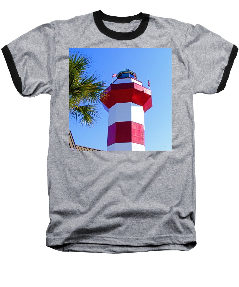 Hilton Head Baseball T-Shirt featuring the photograph Hilton Head Lighthouse Upclose by Duane McCullough