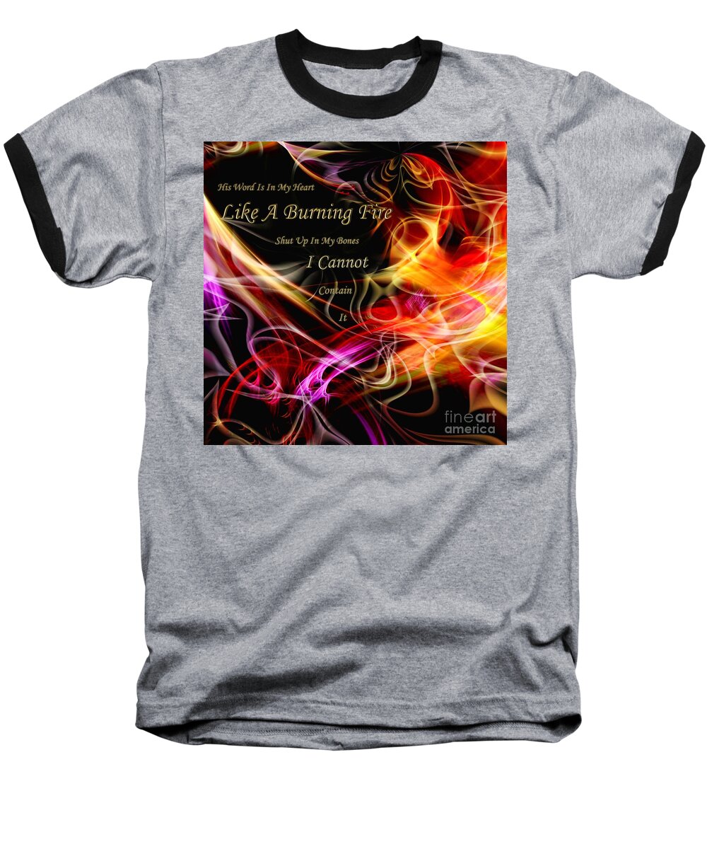 Abstract Baseball T-Shirt featuring the digital art His Word In My Heart by Margie Chapman