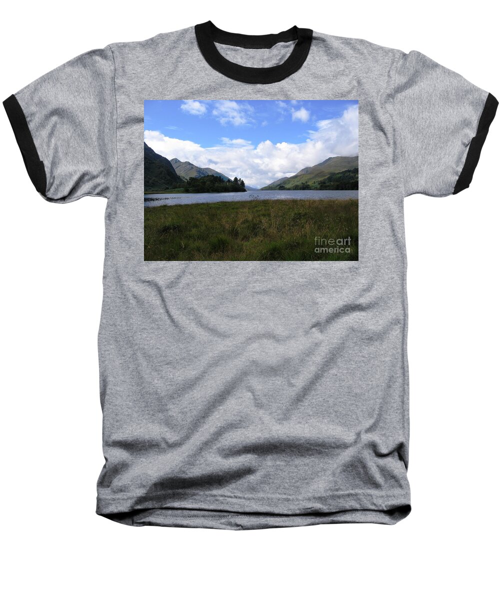 Scottish Highlands Baseball T-Shirt featuring the photograph Hogwarts by Denise Railey