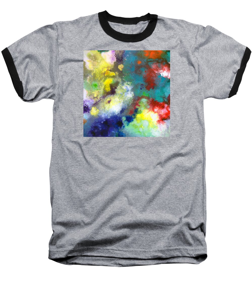 Abstract Baseball T-Shirt featuring the painting Holding the High Watch canvas two by Sally Trace