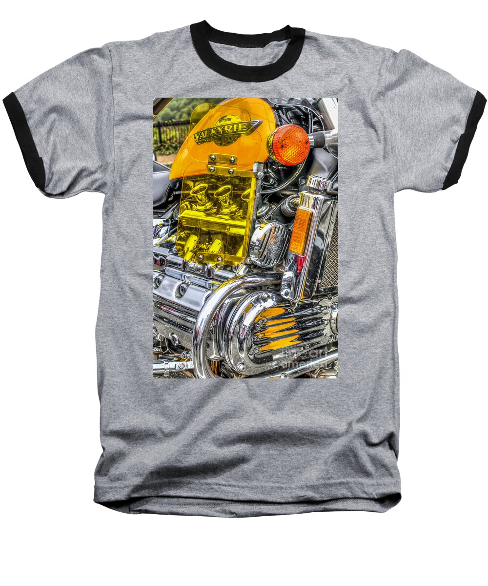 Rhymney Valley Tt Baseball T-Shirt featuring the photograph Honda Valkyrie 1 by Steve Purnell