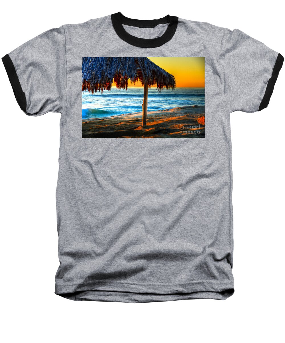 Windansea Beach La Jolla California Baseball T-Shirt featuring the photograph Hot Palapa by Kelly Wade