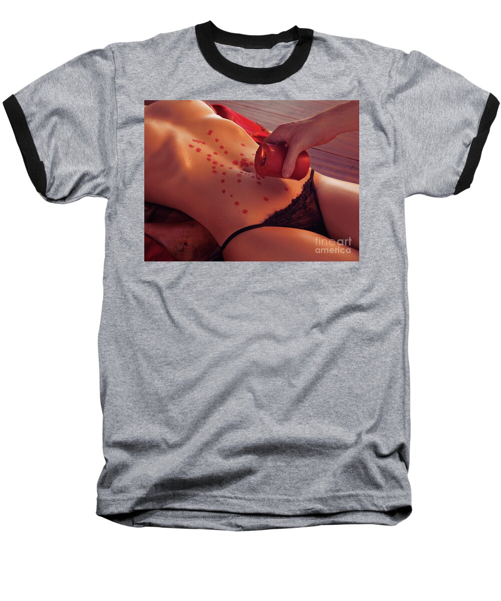 Sex Baseball T-Shirt featuring the photograph Hot Wax Foreplay by Maxim Images Exquisite Prints