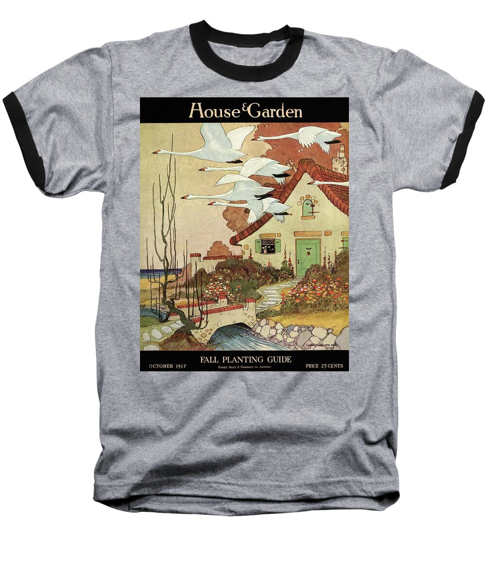 House And Garden Baseball T-Shirt featuring the photograph House And Garden Fall Planting Guide by Charles Livingston Bull