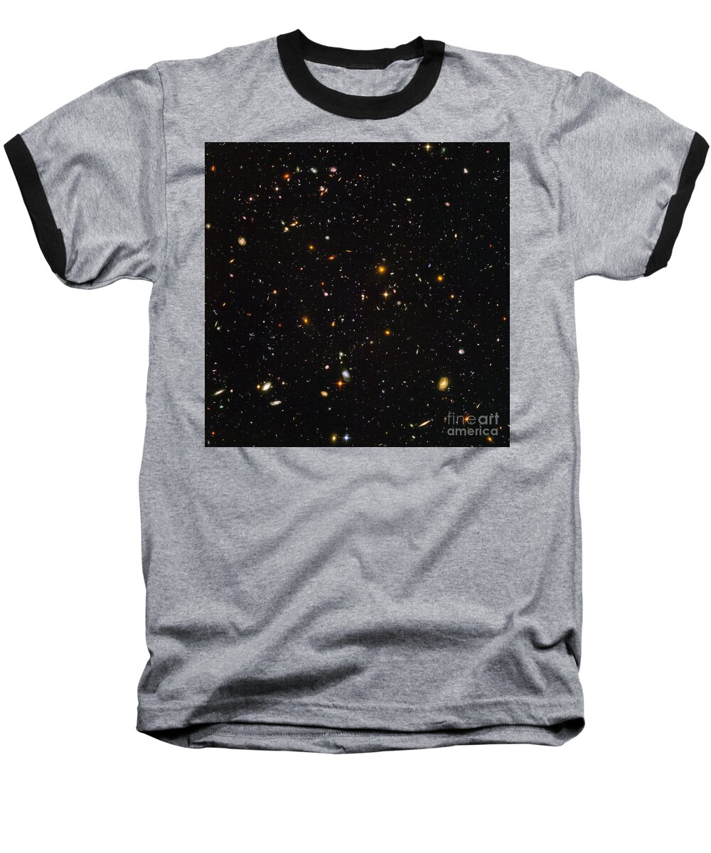 Galaxy Baseball T-Shirt featuring the photograph Hubble Ultra Deep Field Galaxies by Science Source