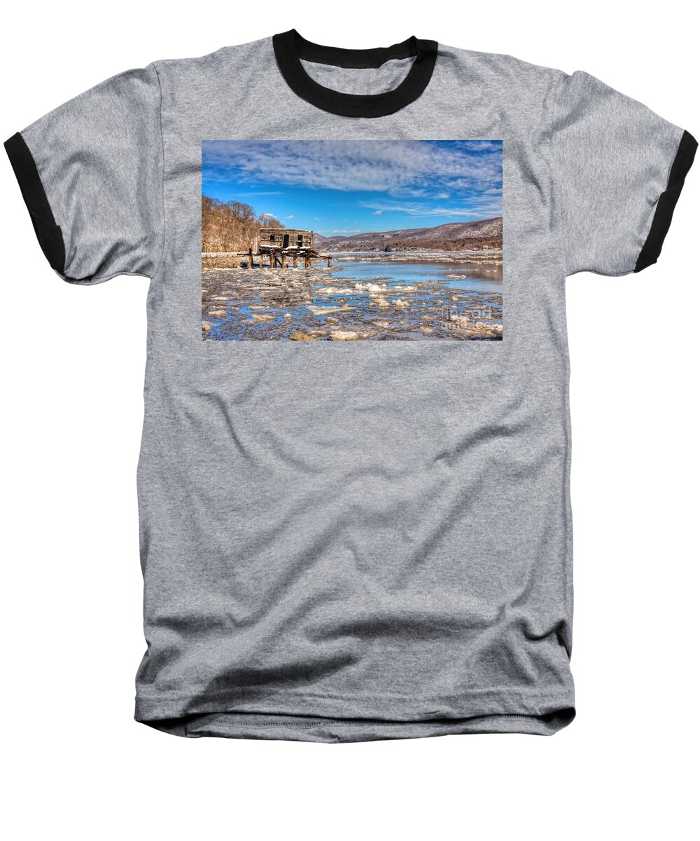 Fort Montgomery Ny Baseball T-Shirt featuring the photograph Ice Shack by Rick Kuperberg Sr