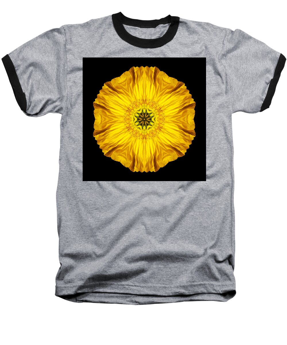 Flower Baseball T-Shirt featuring the photograph Iceland Poppy Flower Mandala by David J Bookbinder