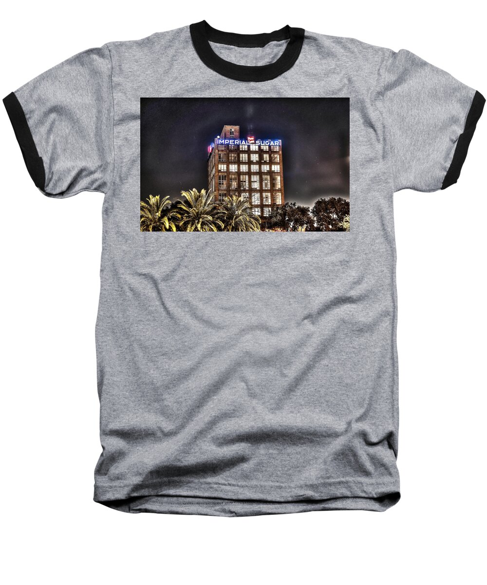 Imperial Baseball T-Shirt featuring the photograph Imperial Sugar Mill by David Morefield