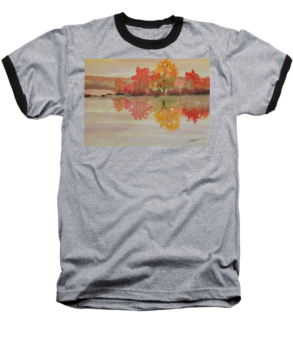 Impressions Of Fall Baseball T-Shirt featuring the painting Impressions of Fall by Warren Thompson