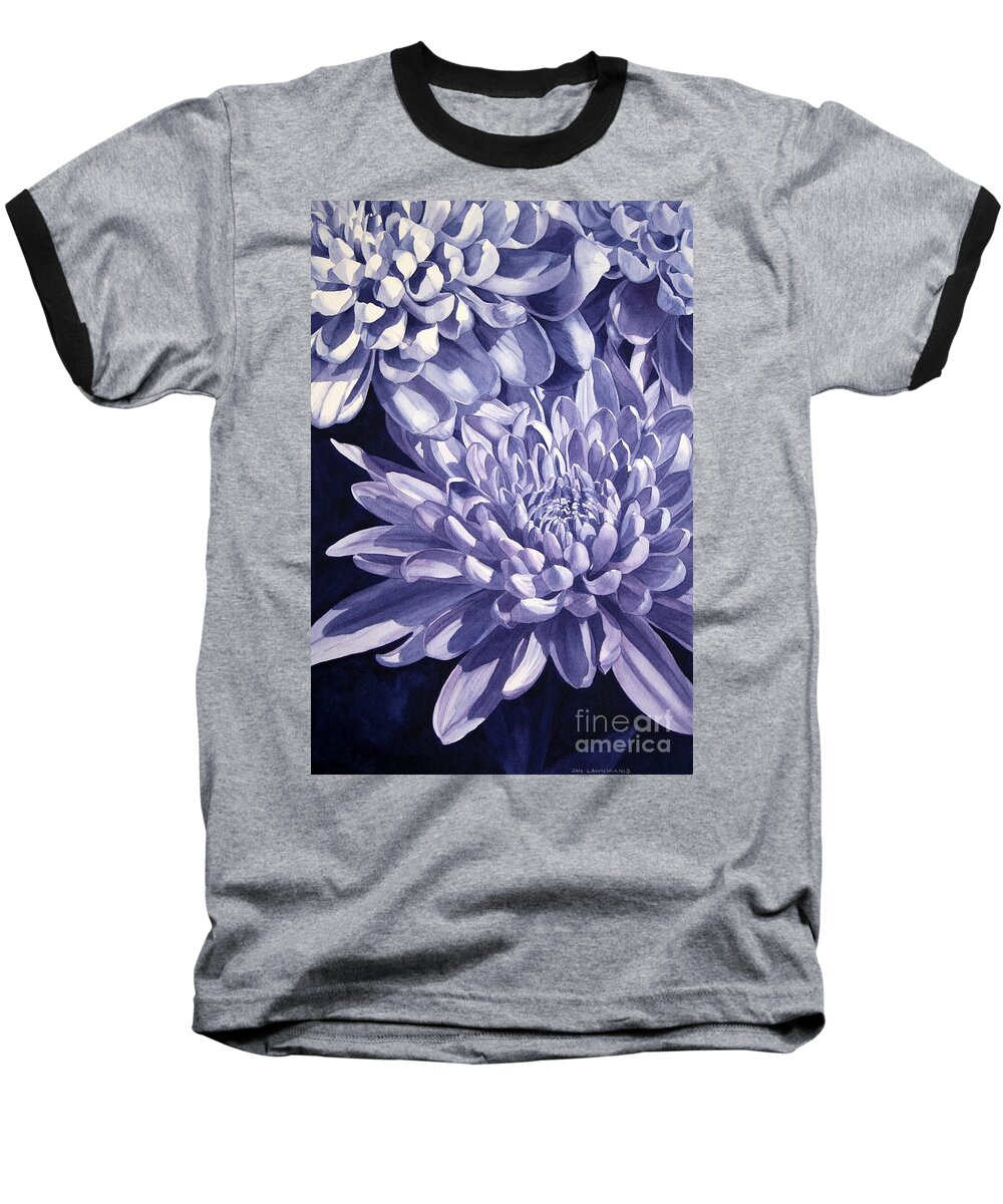 Jan Lawnikanis Baseball T-Shirt featuring the painting In Full Bloom by Jan Lawnikanis