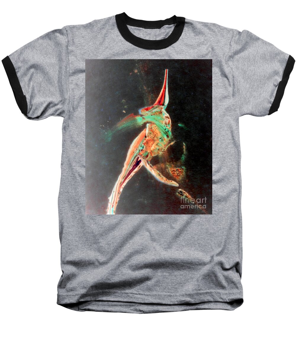 Body Art Baseball T-Shirt featuring the painting In Jest by Jacqueline McReynolds