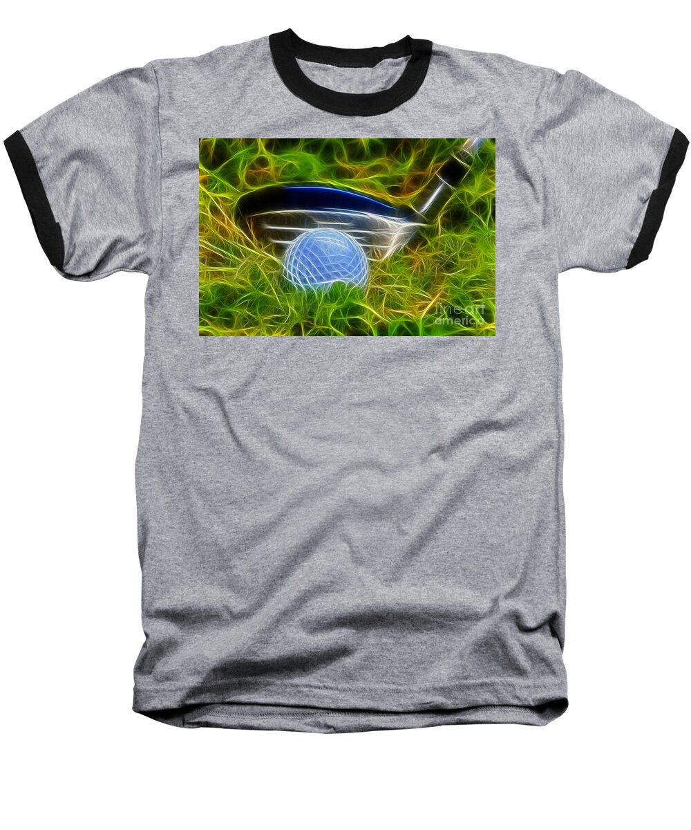 Golf Canvas Baseball T-Shirt featuring the photograph In the rough by Chris Thaxter