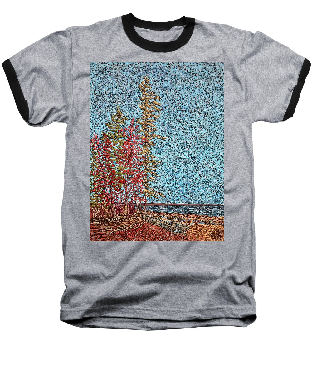 St. Andrews Baseball T-Shirt featuring the painting Indian Point - May 2014 by Michael Graham