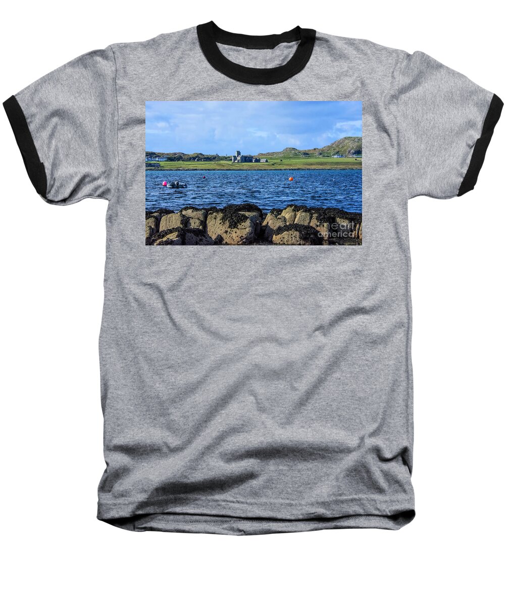 Scotland Baseball T-Shirt featuring the photograph Iona Abbey Isle of Iona by Chris Thaxter