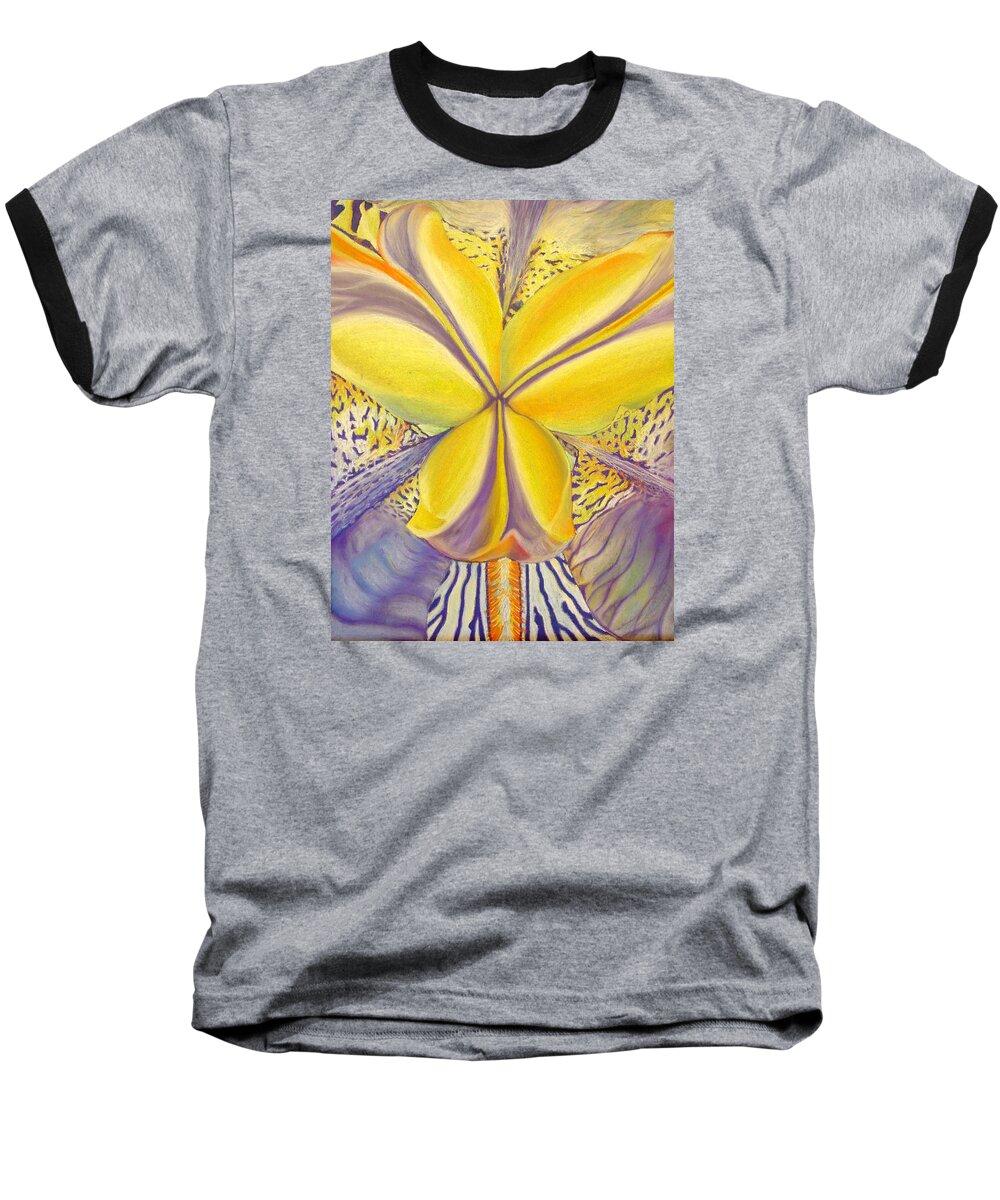 Flower Baseball T-Shirt featuring the drawing Iris by Joshua Morton