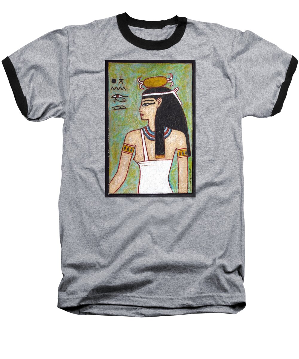 Egyptian Art Baseball T-Shirt featuring the drawing Isis by Joseph Sonday