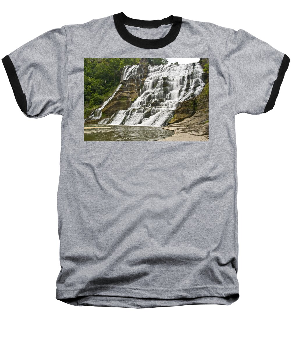 Ithaca Falls Baseball T-Shirt featuring the photograph Ithaca Falls by Anthony Sacco