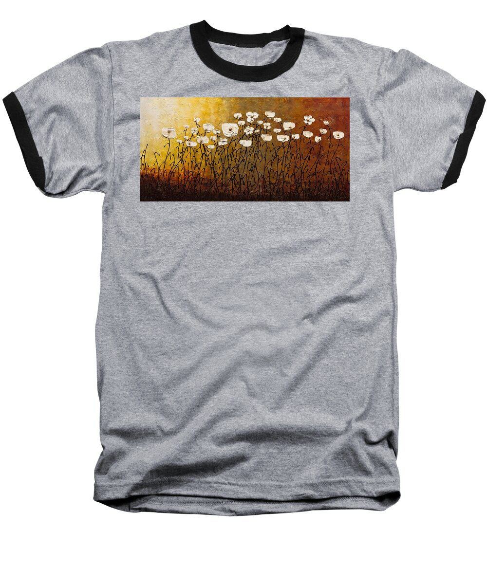 Abstract Art Baseball T-Shirt featuring the painting Jardin Botanique by Carmen Guedez