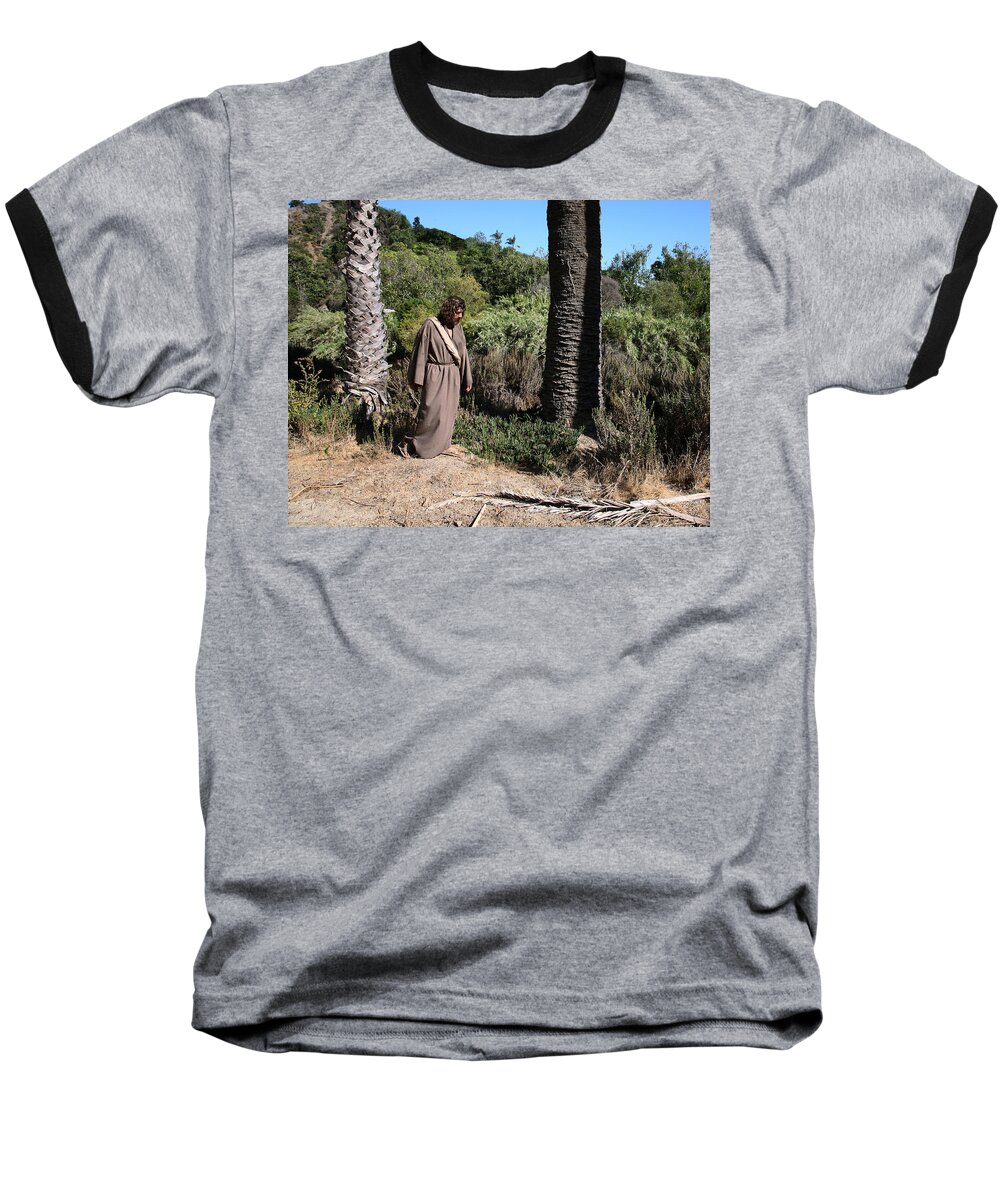 Jesus Baseball T-Shirt featuring the photograph Jesus- Walk with Me by Acropolis De Versailles