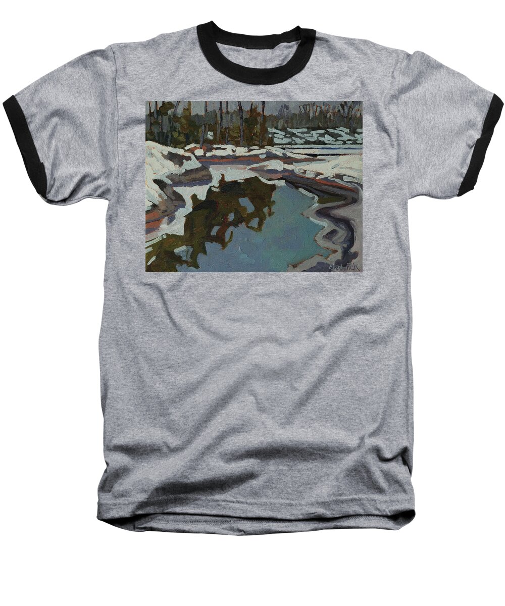 Chadwick Baseball T-Shirt featuring the painting Jim Day Reflections by Phil Chadwick