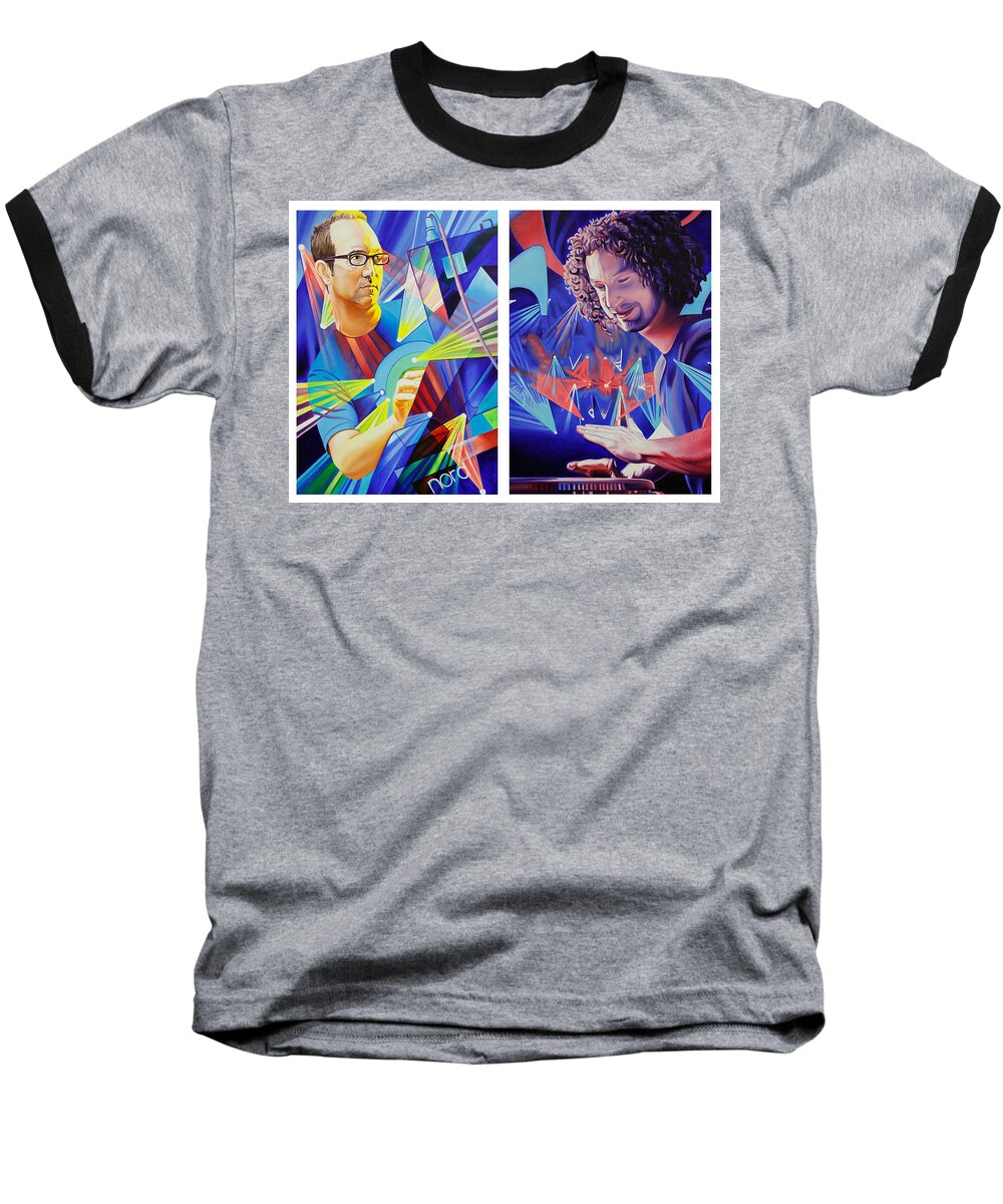 Umphrey's Mcgee Baseball T-Shirt featuring the painting Joel and Andy by Joshua Morton