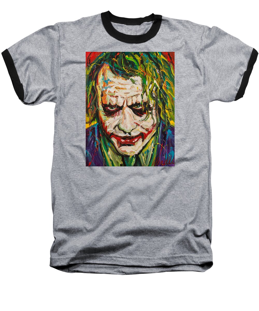 Joker Baseball T-Shirt featuring the painting Joker by Michael Wardle