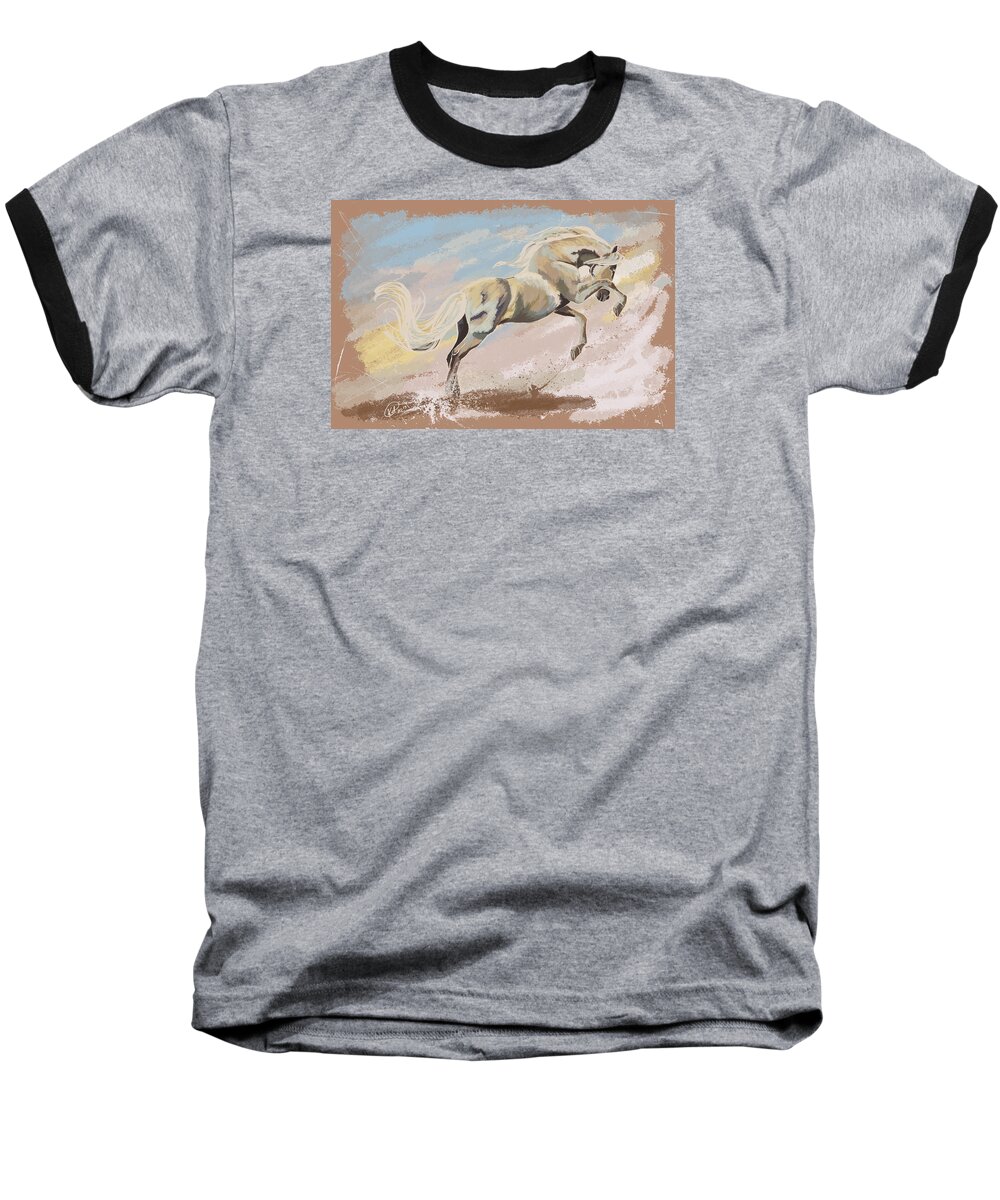 Arab Horse Baseball T-Shirt featuring the digital art Joy by Kate Black