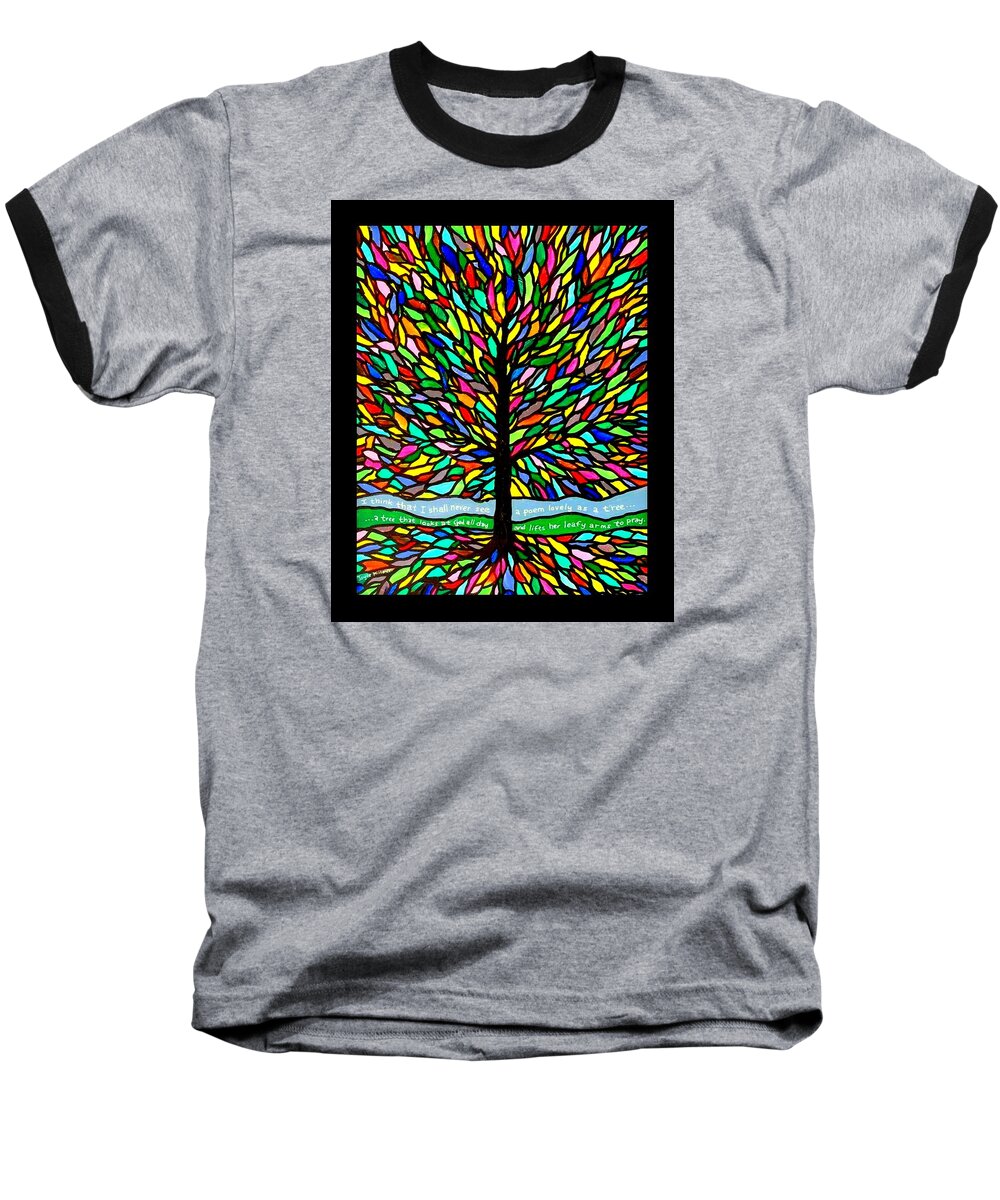 Joyce Kilmer Baseball T-Shirt featuring the painting Joyce Kilmer's Tree by Jim Harris