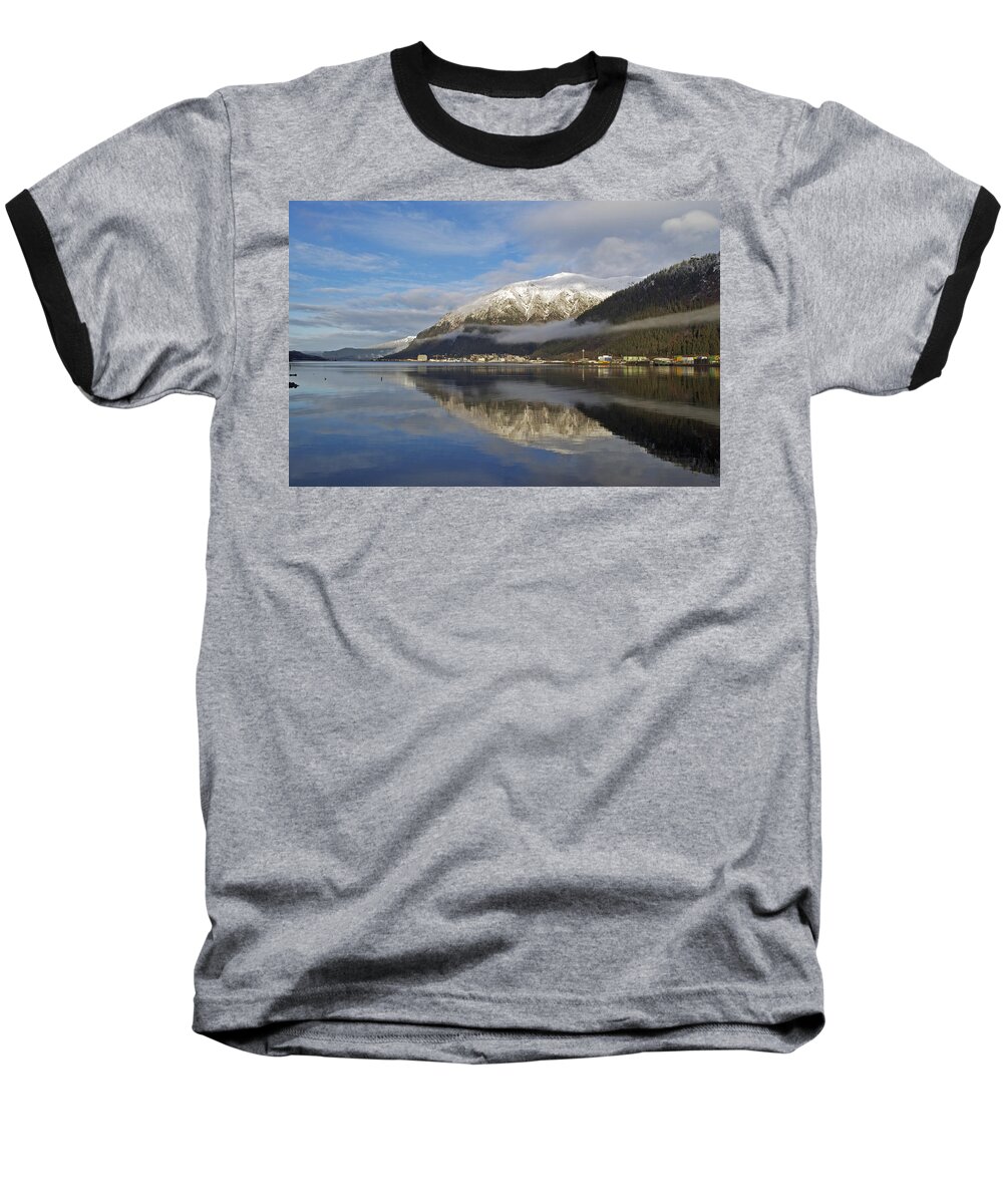 Juneau Baseball T-Shirt featuring the photograph Juneau in Winter by Cathy Mahnke