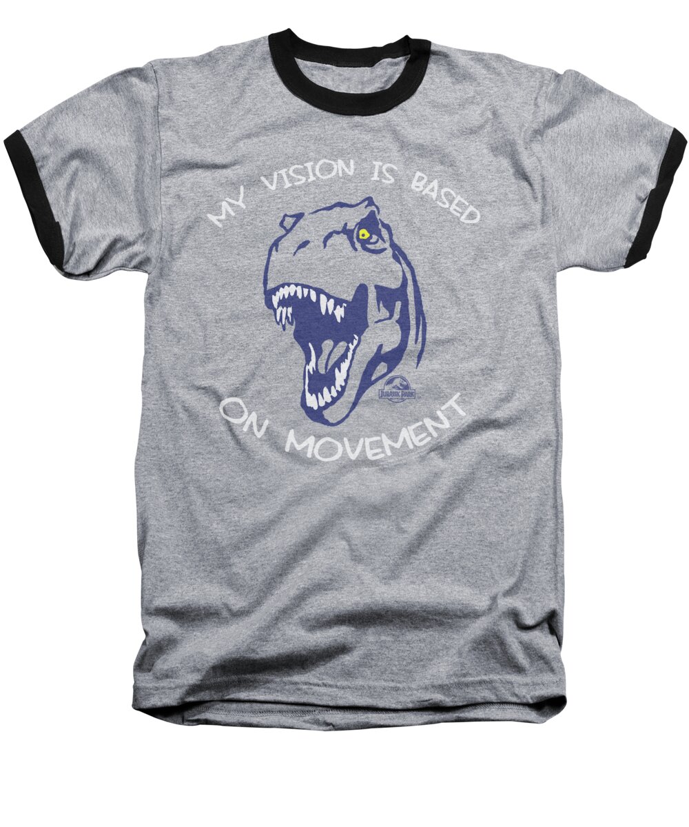 Jurassic Park Baseball T-Shirt featuring the digital art Jurassic Park - My Vision by Brand A