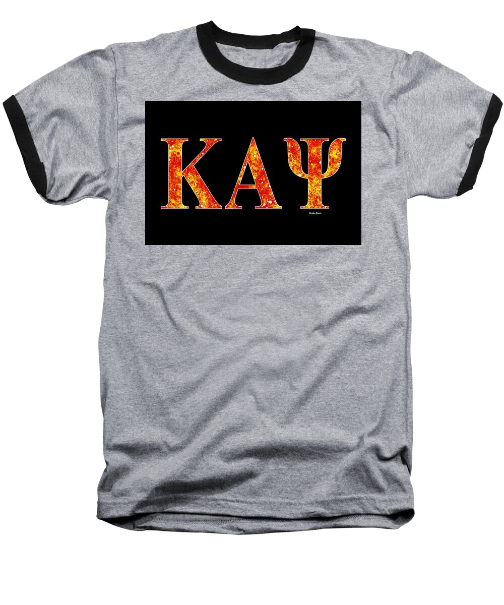 Kappa Alpha Psi Baseball T-Shirt featuring the digital art Kappa Alpha Psi - Black by Stephen Younts