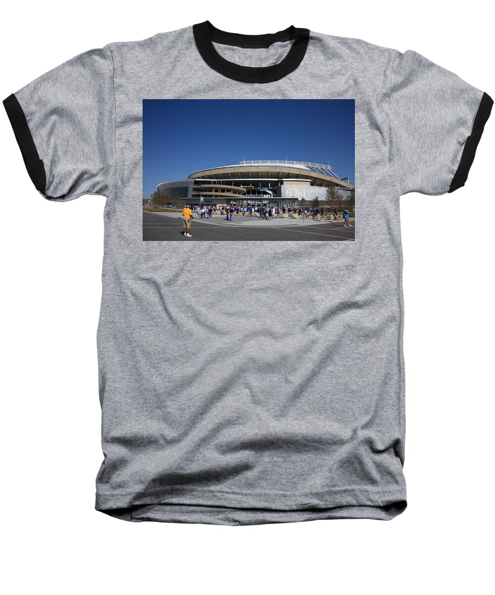 American Baseball T-Shirt featuring the photograph Kauffman Stadium - Kansas City Royals by Frank Romeo