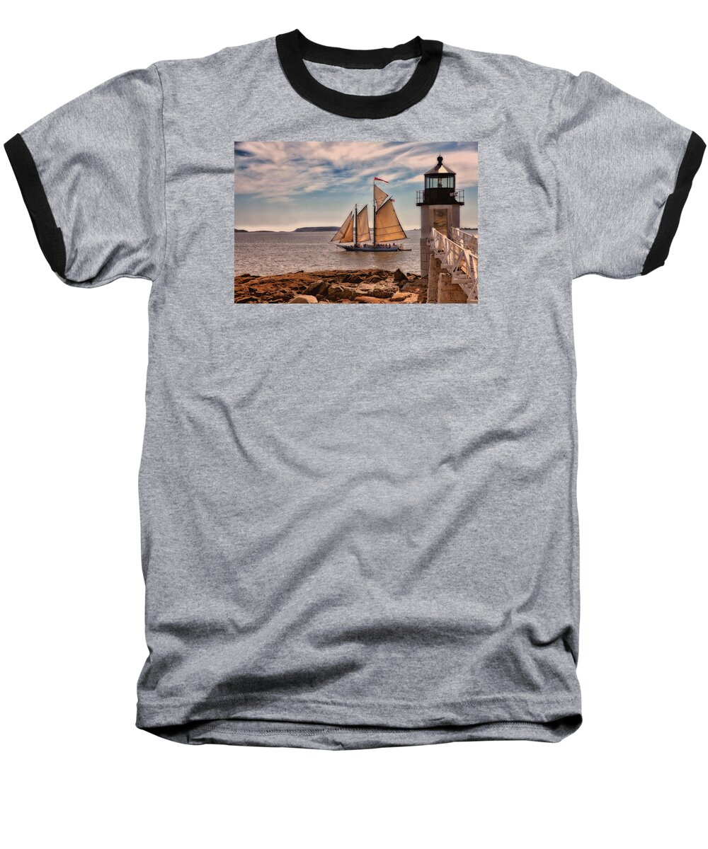 Lighthouse Baseball T-Shirt featuring the photograph Keeping Vessels Safe by Karol Livote