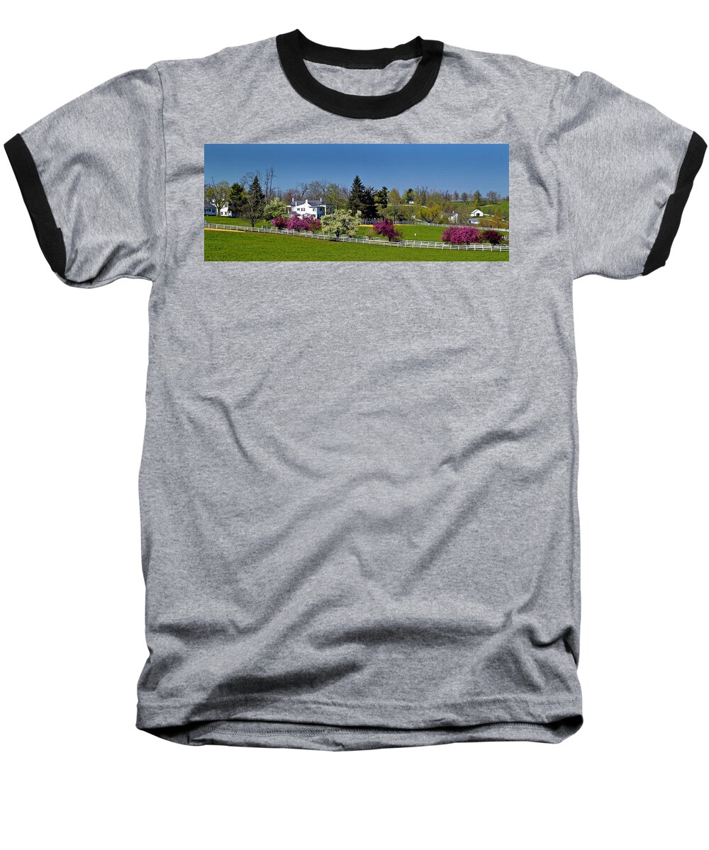 Spring Baseball T-Shirt featuring the photograph Kentucky Horse Farm by Randall Branham