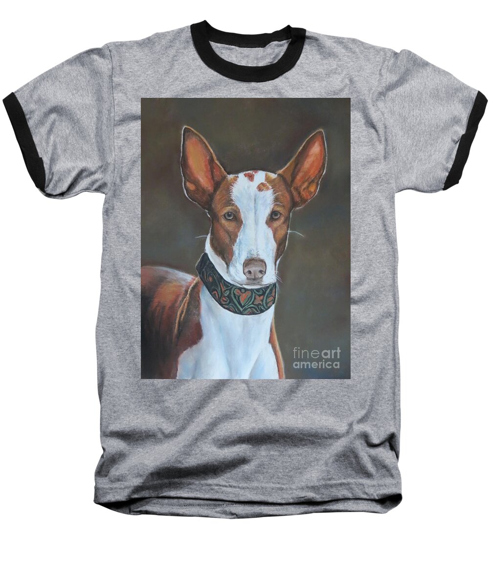 Dog Art Baseball T-Shirt featuring the painting Kenzie by Charlotte Yealey